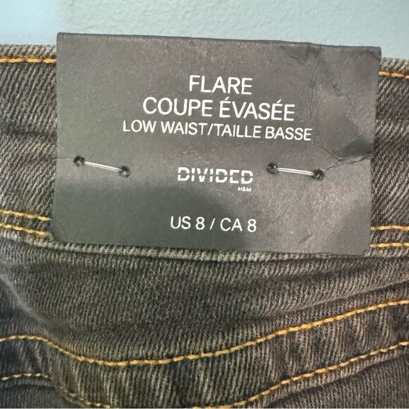 H&M Divided Low Rise Flare Jeans. Brown Washed. NWT. Size 8 - Picture 7 of 10